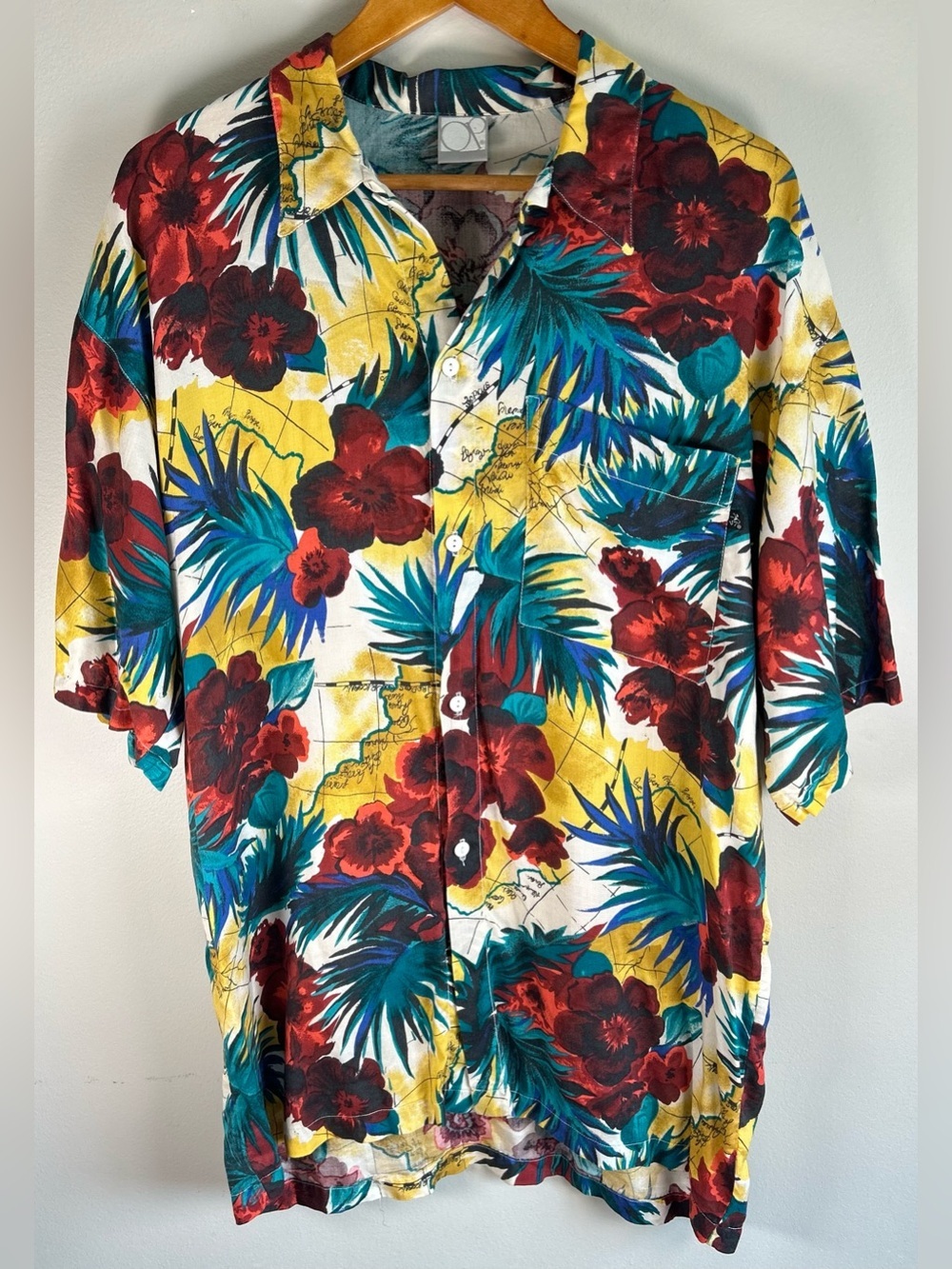 Vintage 1990s Ocean Pacific Men’s Shirt Size L Artistic 18 Pro Hawaiian Floral